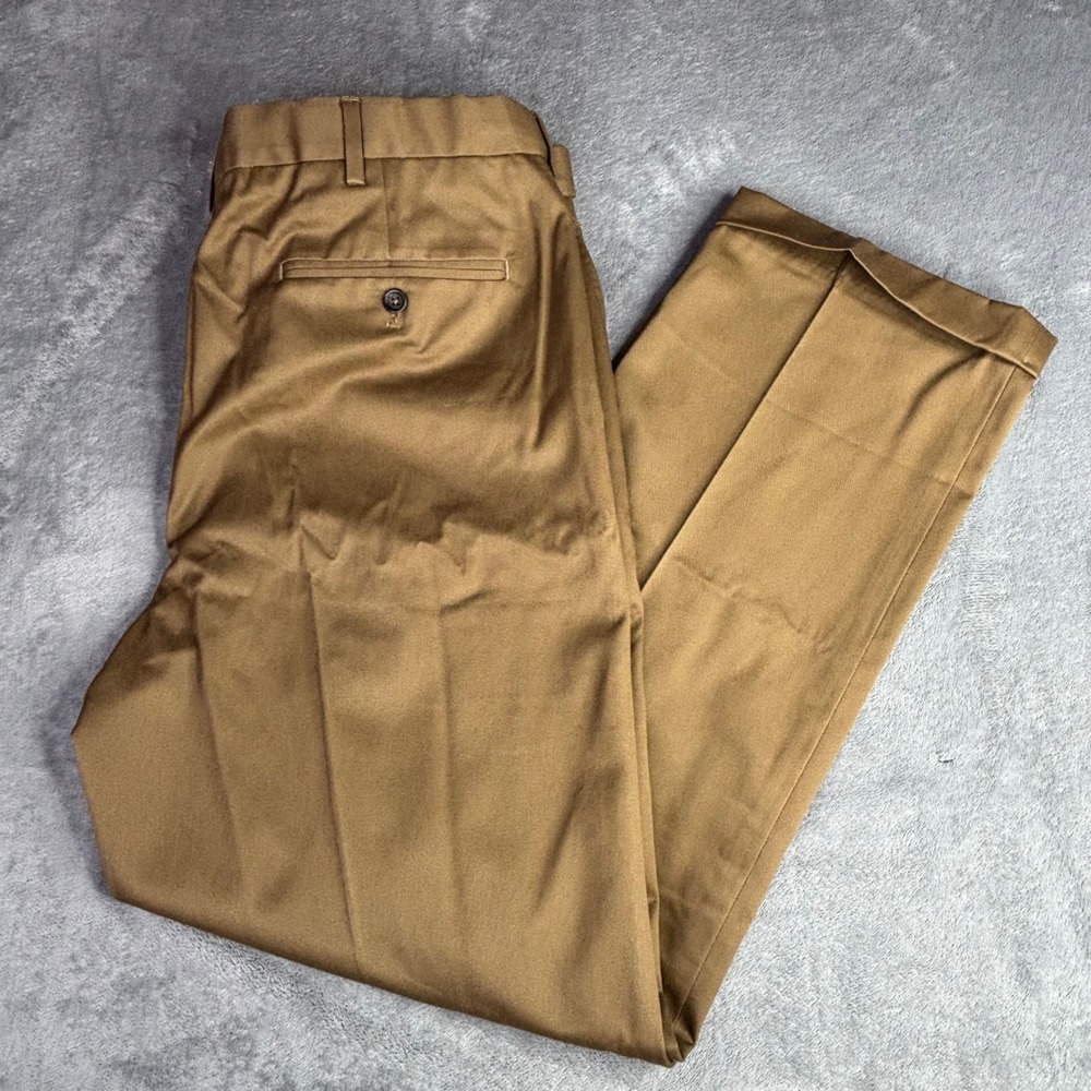 Lands End Chino Pants Mens 38 Long Tan Traditional Fit Cuffed Cotton Trousers